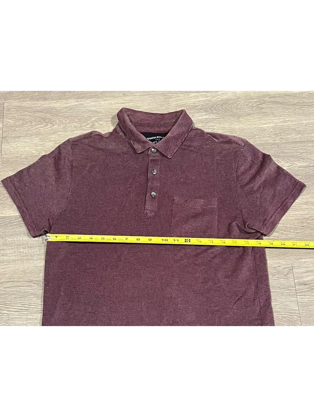Banana Republic Polo Slim Fit Pique Organic Cotton Mens Medium Maroon Shirt